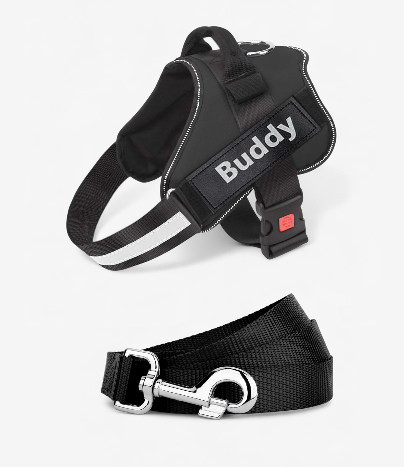 Vest Harness & Leash Set For Dogs - Black | True Dawg