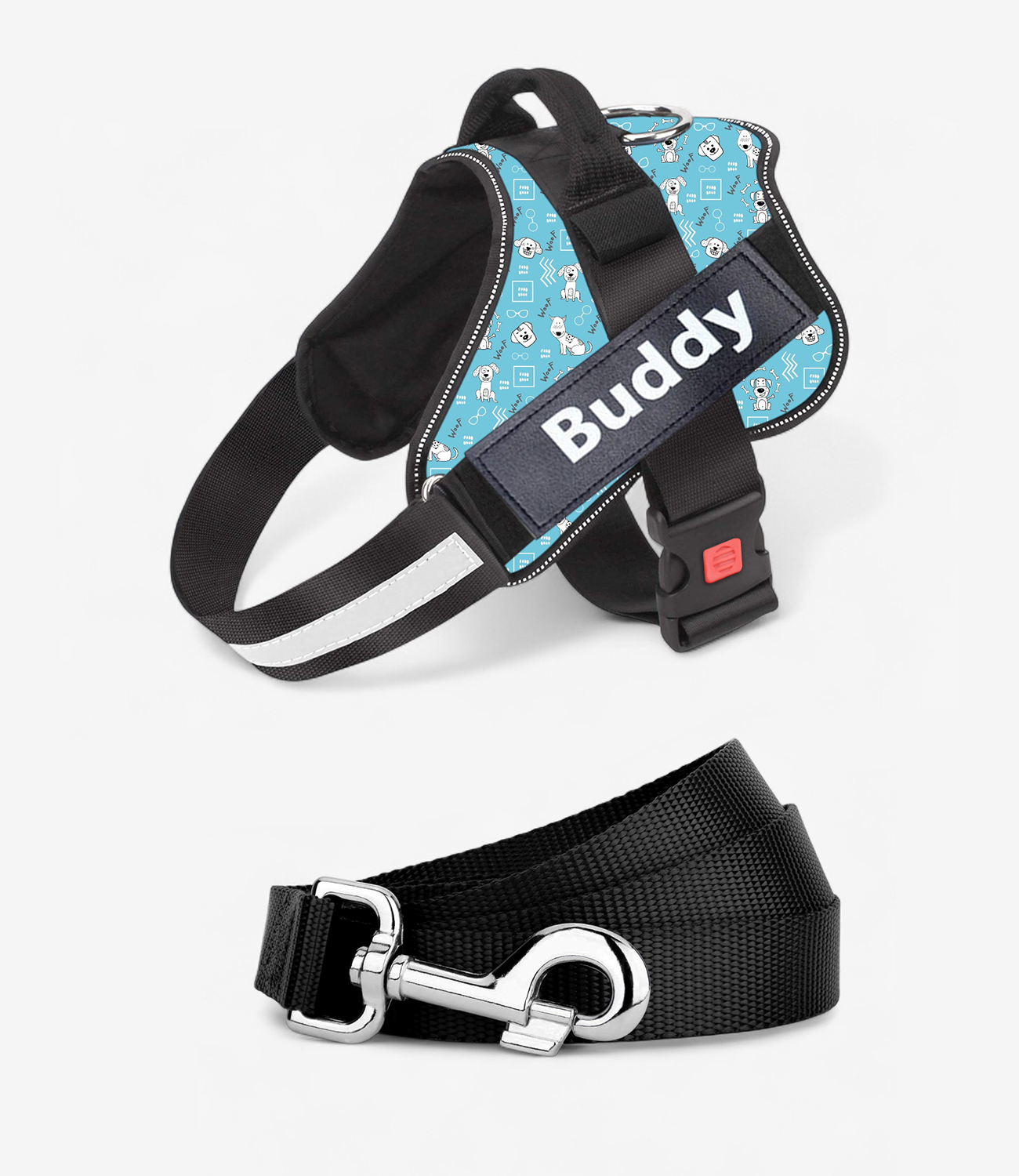Vest Harness & Leash Set For Dogs - Sky Blue | True Dawg
