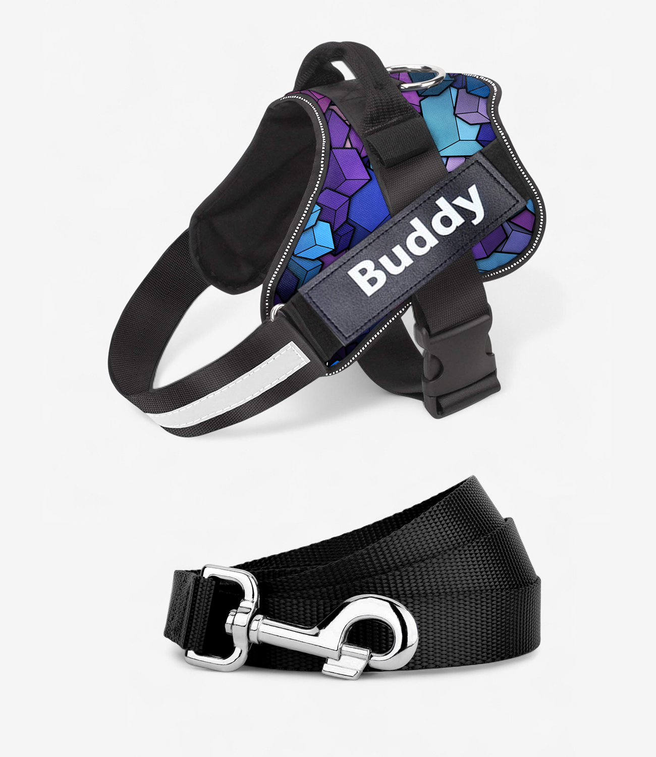 Vest Harness & Leash Set For Dogs - Blue Diamond